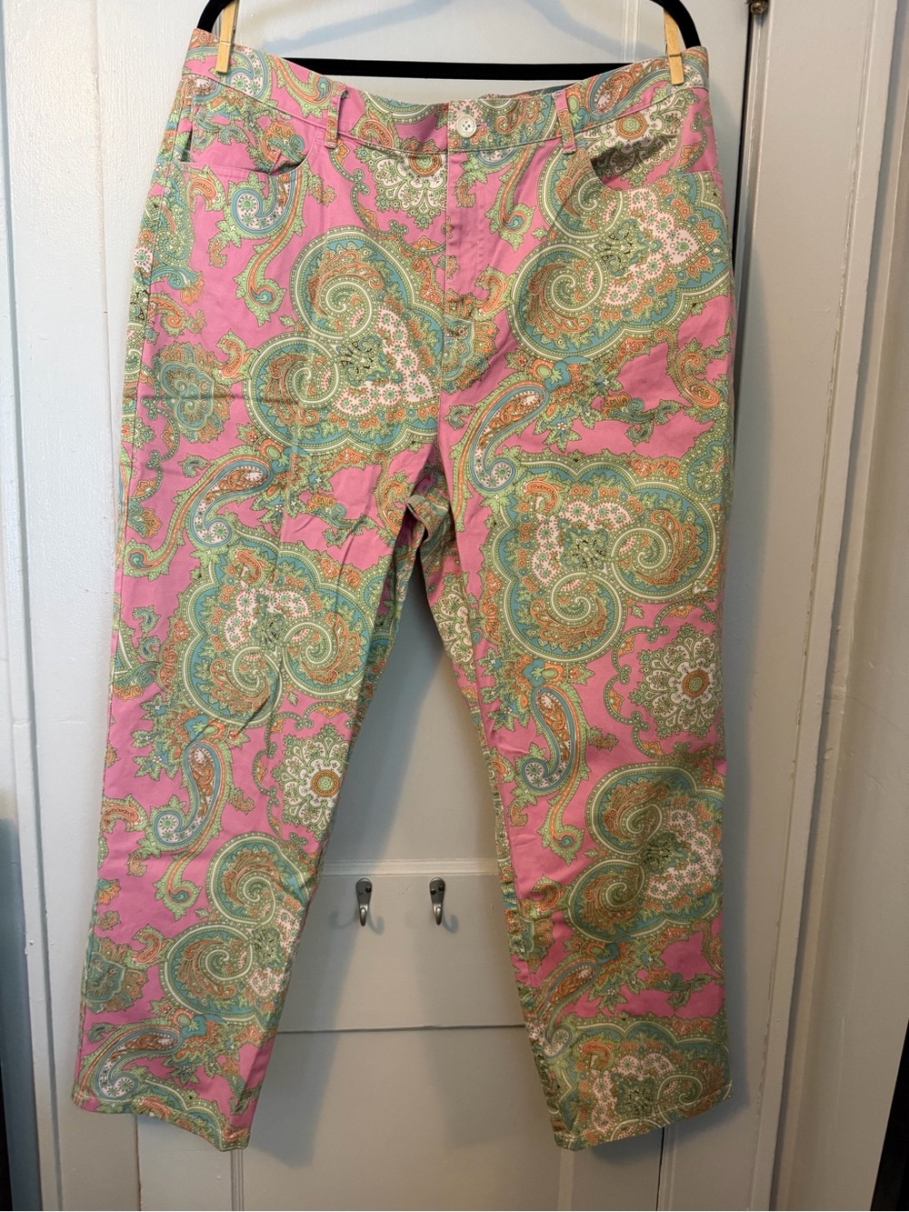 Ralph Lauren Pink Paisley Cropped Pants